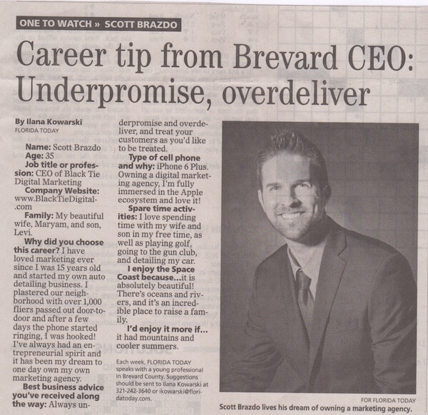 Black Tie Digital CEO Scott Brazdo in Black and White