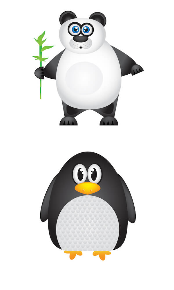 The Panda, The Penguin and The Hummingbird