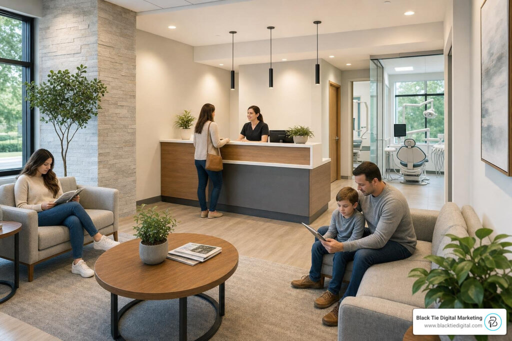 SEO for dental practice modern office waiting room